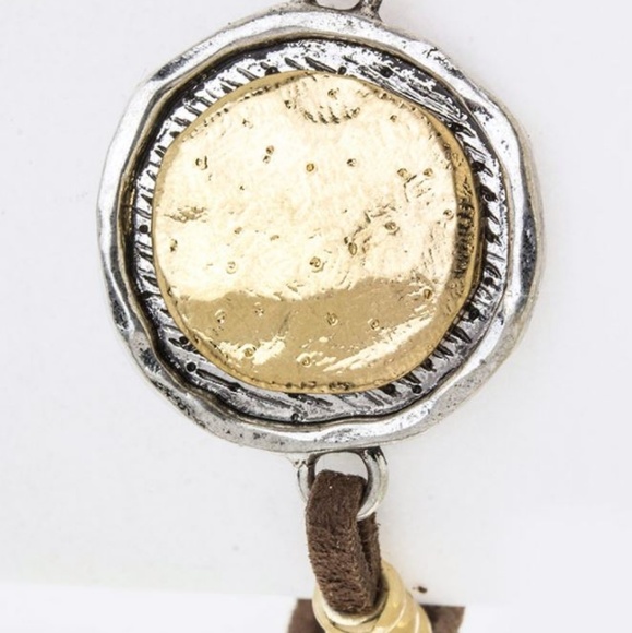 Jewelry - Gold and Silver Metal Disk Bracelet